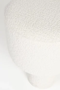 Tabouret rond en tissu bouclette diamètre : 40cm - MARCOS - Boite à design