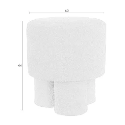 Tabouret rond en tissu bouclette diamètre : 40cm - MARCOS - Boite à design