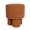 Tabouret rond en tissu bouclette diamètre : 40cm - MARCOS - Boite à design
