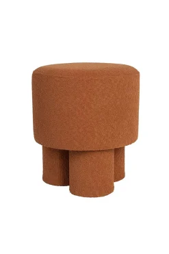 Tabouret rond en tissu bouclette diamètre : 40cm - MARCOS - Boite à design