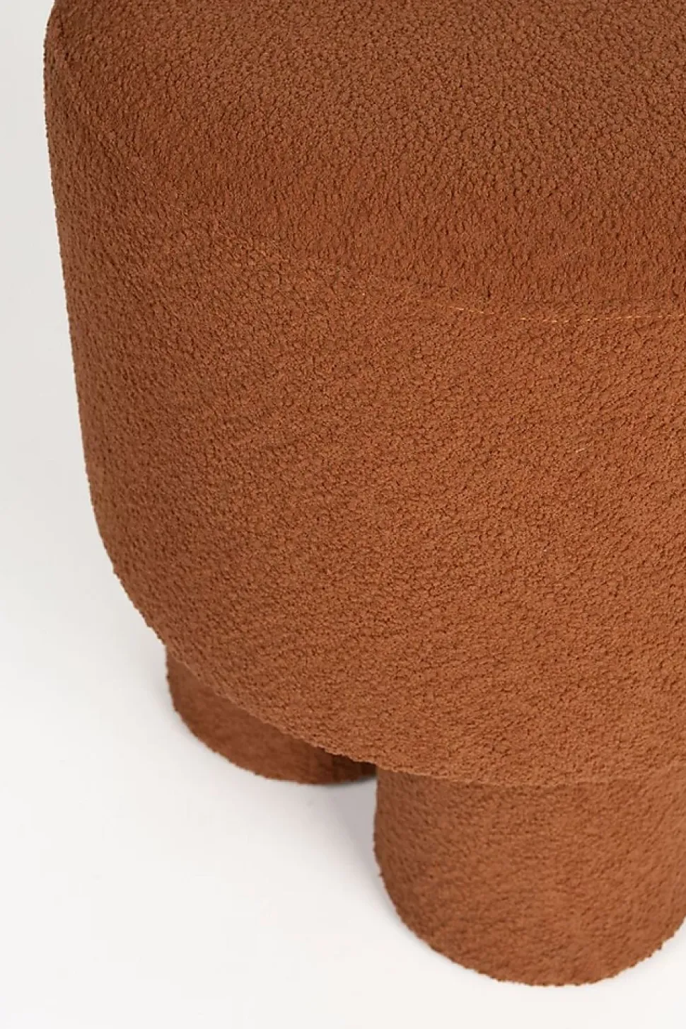 Tabouret rond en tissu bouclette diamètre : 40cm - MARCOS - Boite à design