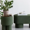 Tabouret rond en tissu bouclette diamètre : 40cm - MARCOS - Boite à design