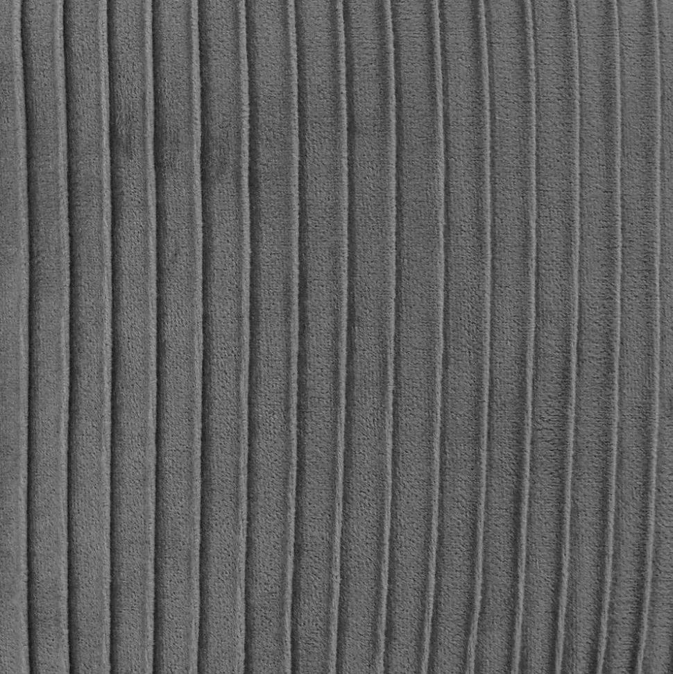 Tabouret Solaro gris en velours plissé - Atmosphera