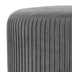 Tabouret Solaro gris en velours plissé - Atmosphera