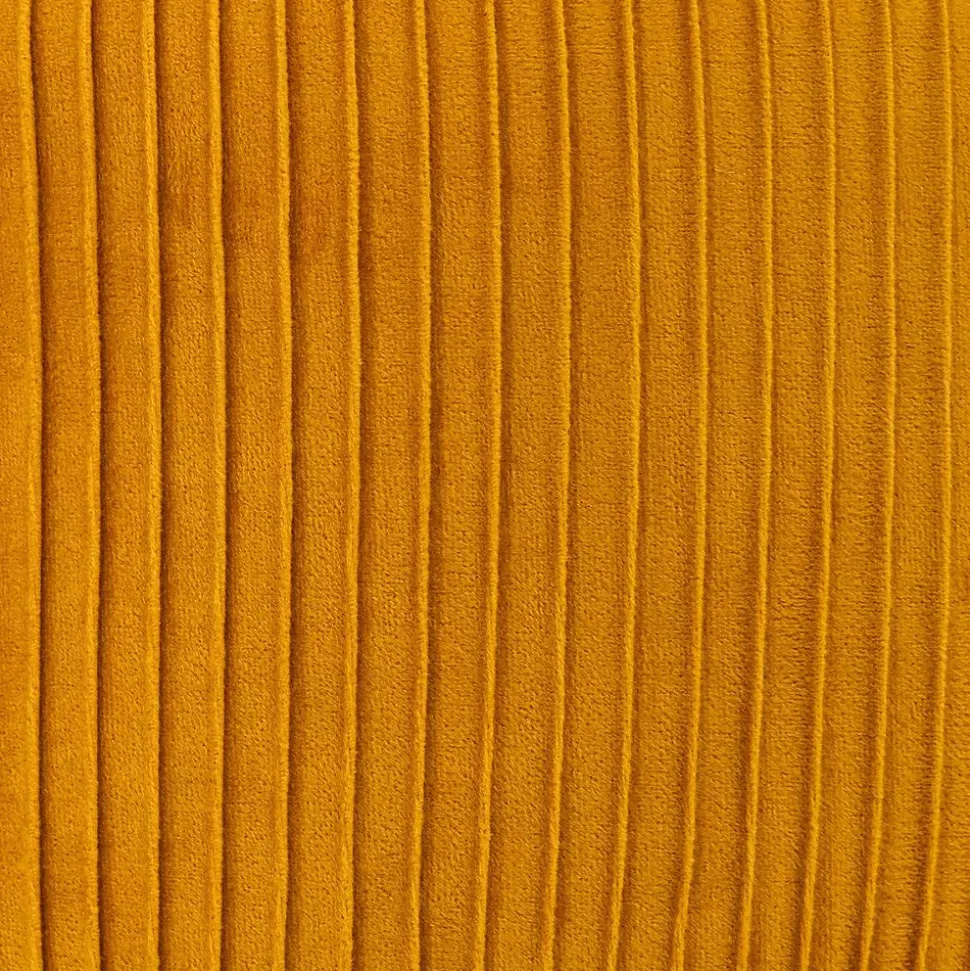 Tabouret Solaro moutarde en velours plissé - Atmosphera