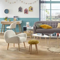 Tabouret tricot gris - Atmosphera