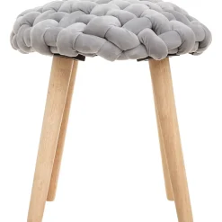 Tabouret tricot gris - Atmosphera