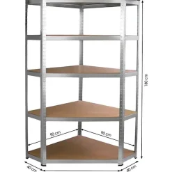 Étagere d angle Fieldmann FDR 1840R acier galvanisé gris panneaux MDF 5 mm 175 kg