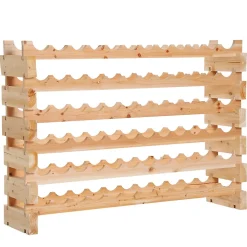 Étagère à bouteilles casier à vin range bouteilles horizontal 6 niveaux 72 bouteilles max. bois de pin