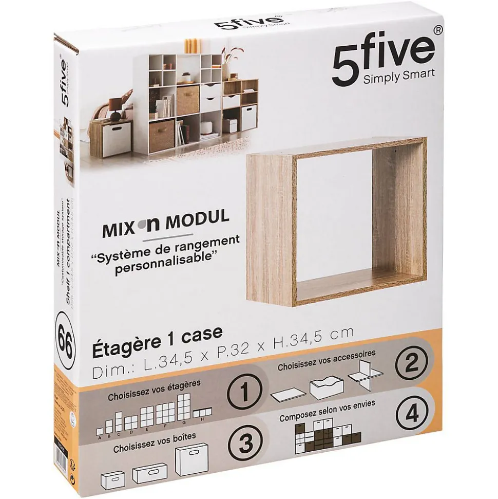 Étagère 1 case Effet bois naturel Mix N' Modul - 5Five