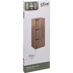 Étagère 3 cases avec portes Effet chêne naturel Mix N' Modul - 5Five