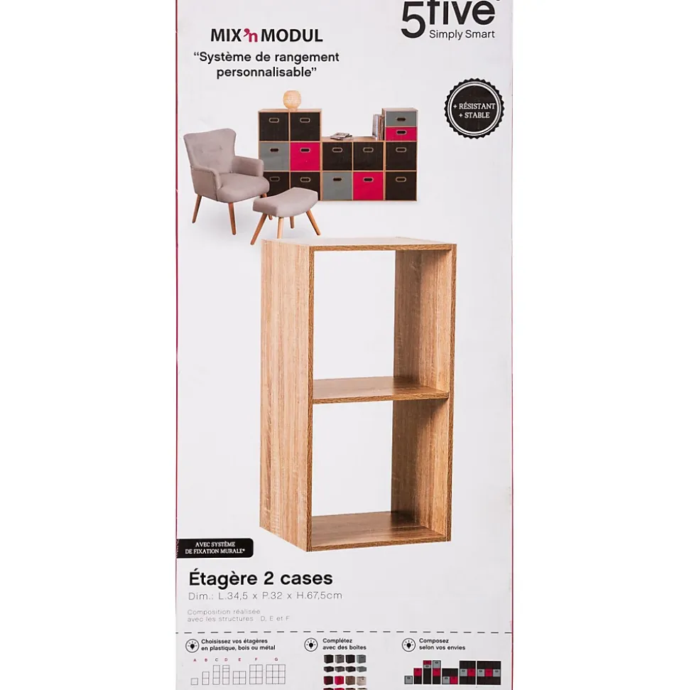 Étagère 2 cases Effet bois naturel Mix N' Modul - 5Five