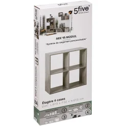 Étagère 4 cases Effet chêne gris Mix N' Modul - 5Five
