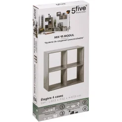Étagère 4 cases Effet chêne gris Mix N' Modul - 5Five