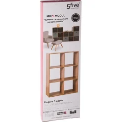 Étagère 6 cases Effet chêne gris Mix N' Modul - 5Five