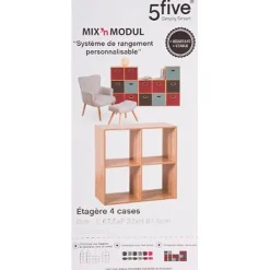 Étagère 4 cases Effet chêne naturel Mix N' Modul - 5Five