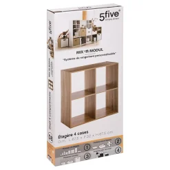 Étagère 4 cases Effet chêne naturel Mix N' Modul - 5Five