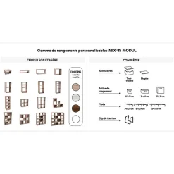 Étagère 9 cases indus Effet bois foncé Mix N' Modul - 5Five