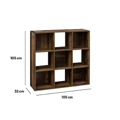 Étagère 9 cases indus Effet bois foncé Mix N' Modul - 5Five