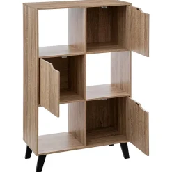 Étagère 6 cases porte Effet bois naturel Ceda - 5Five