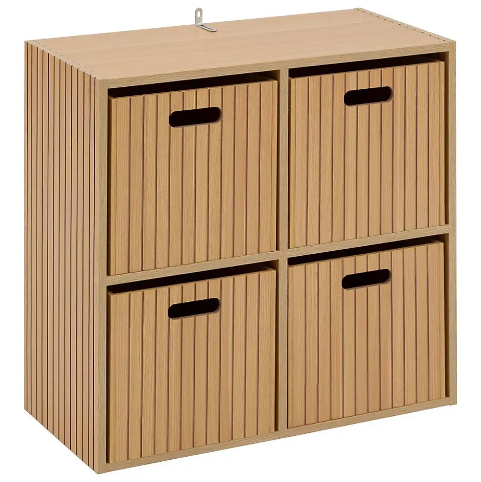 Étagère 4 cases Tasso effet bois naturel - Marron- 5five