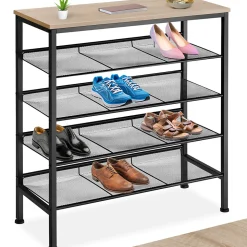 Étagère à chaussures Style industriel 755x305x855cm Bois clair