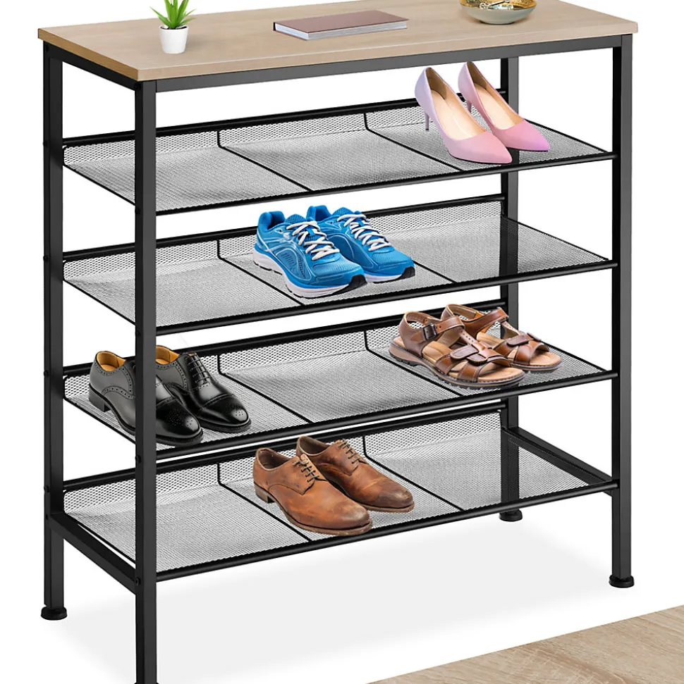 Étagère à chaussures Style industriel 755x305x855cm Bois clair
