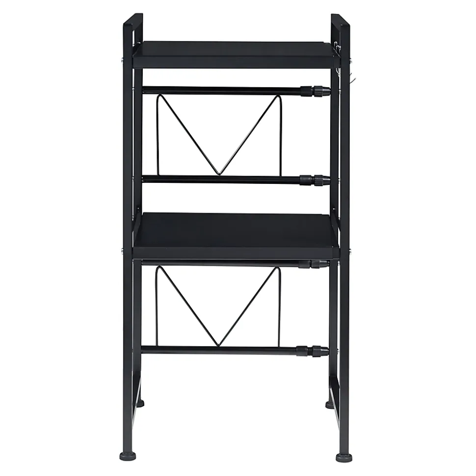 Étagère à micro-ondes Sorsele avec 2 tablettes réglables noir en.casa