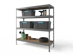 Étagère 4 plateaux H.180 cm x L.185 cm métal et bois