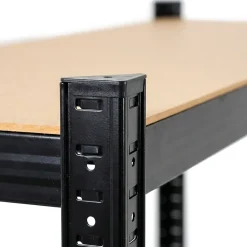 Étagère à pneus de garage en métal 120 cm 3 niveaux noire 120x40x180 cm