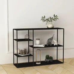 Étagère autoportante Isojoki 120 x 35 x 87,5 cm métal noir en.casa