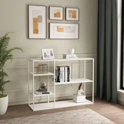 Étagère autoportante Isojoki métal 120 x 35 x 87,5 cm blanc en.casa