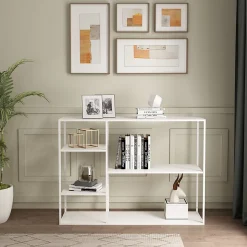 Étagère autoportante Isojoki métal 120 x 35 x 87,5 cm blanc en.casa