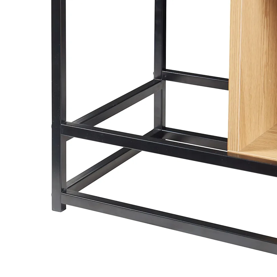 Étagère autoportante Rennebu acier 126 x 80 x 33 cm noir effet chêne en.casa