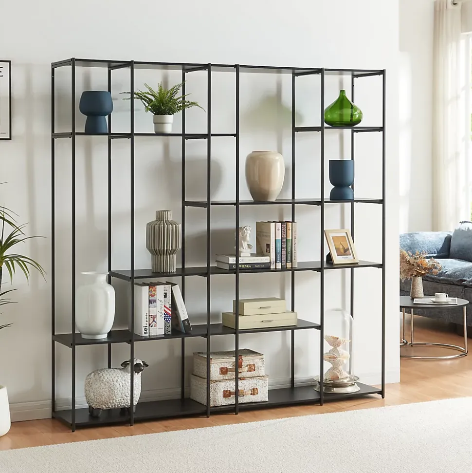 Étagère autoportante Rælingen 180 x 180 x 33 cm noir en.casa