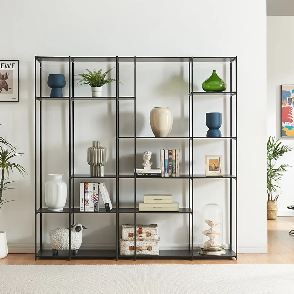 Étagère autoportante Rælingen 180 x 180 x 33 cm noir en.casa