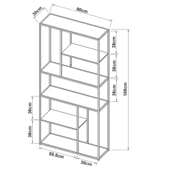Étagère autoportante Vehmaa acier 188 x 90 x 30 cm noir en.casa