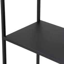 Étagère autoportante Vehmaa avec panneaux décoratifs acier 188 x 90 x 30 cm noir en.casa