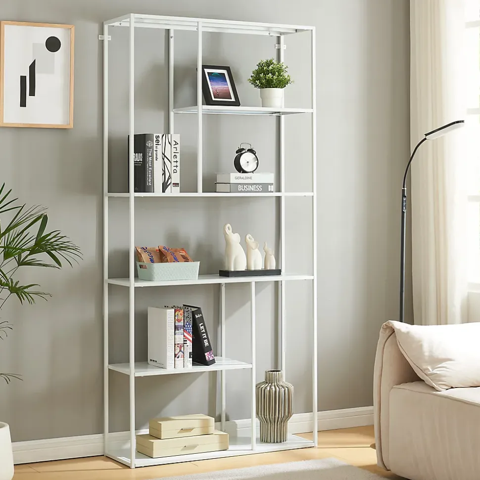 Étagère autoportante Vehmaa acier 188 x 90 x 30 cm blanc en.casa
