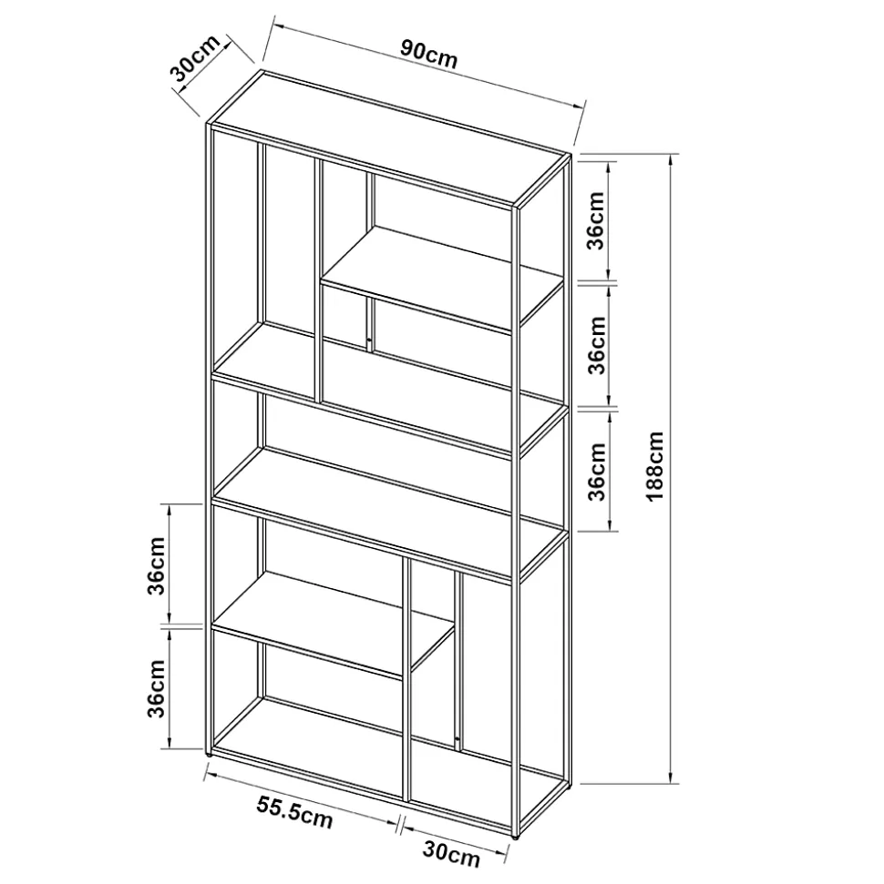 Étagère autoportante Vehmaa acier 188 x 90 x 30 cm blanc en.casa