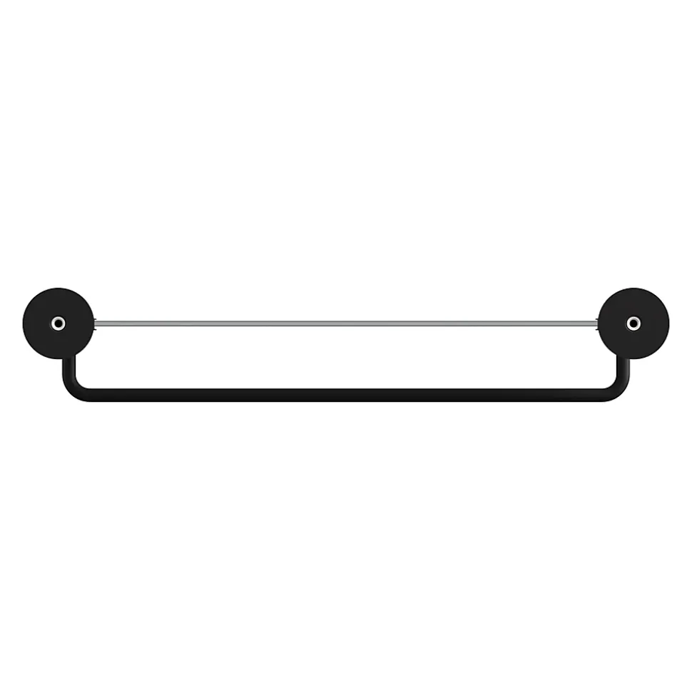 Étagère avec porte-serviettes en verre et acier inoxydable noir H.40 cm Cavally GoodHome