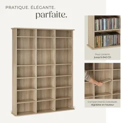 Étagère bibliothèque Stevie 105,5x19x136,5cm aspect bois