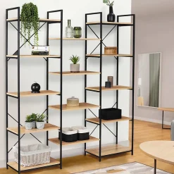 Étagère bibliothèque trio 5 niveaux DETROIT design industriel 170 cm