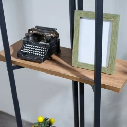 Étagère Bjerringbro à 3 niveaux 150 x 55 x 24 cm effet noyer noir en.casa