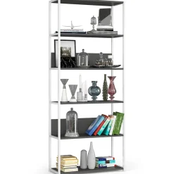 Étagère blanc / gris, 80 x 192 x 32 cm