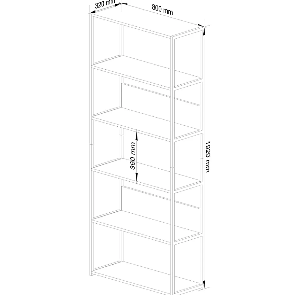 Étagère blanc, 80 x 192 x 32 cm
