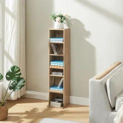 Étagère CD Tynset 90 x 20 x 20 cm effet chêne sonoma en.casa