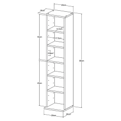 Étagère CD Tynset 90 x 20 x 20 cm effet chêne sonoma en.casa