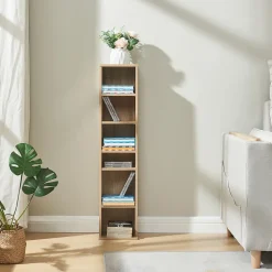 Étagère CD Tynset 90 x 20 x 20 cm effet chêne sonoma en.casa