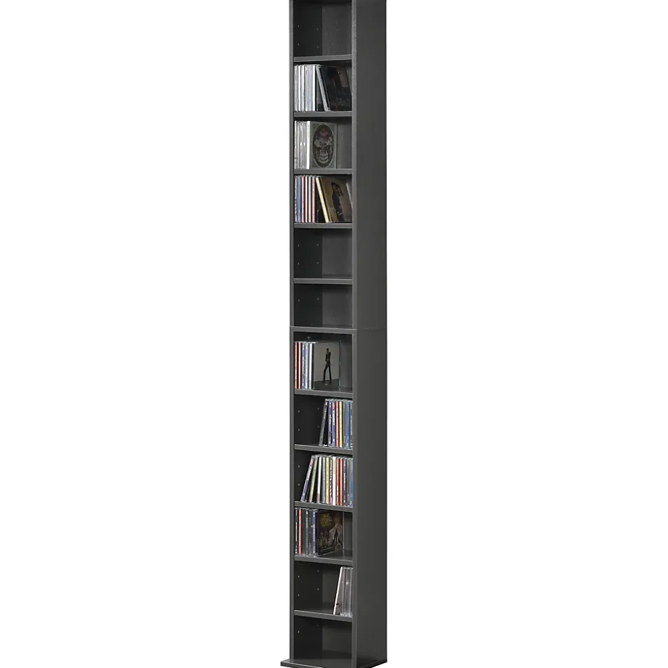 Étagère CD Tynset 175 x 20 x 20 cm gris foncé en.casa